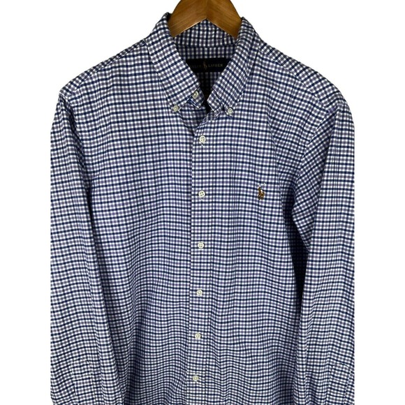 Ralph Lauren Other - Ralph Lauren Large Purple Blue Plaid Long Sleeve Button Down Cotton Shirt